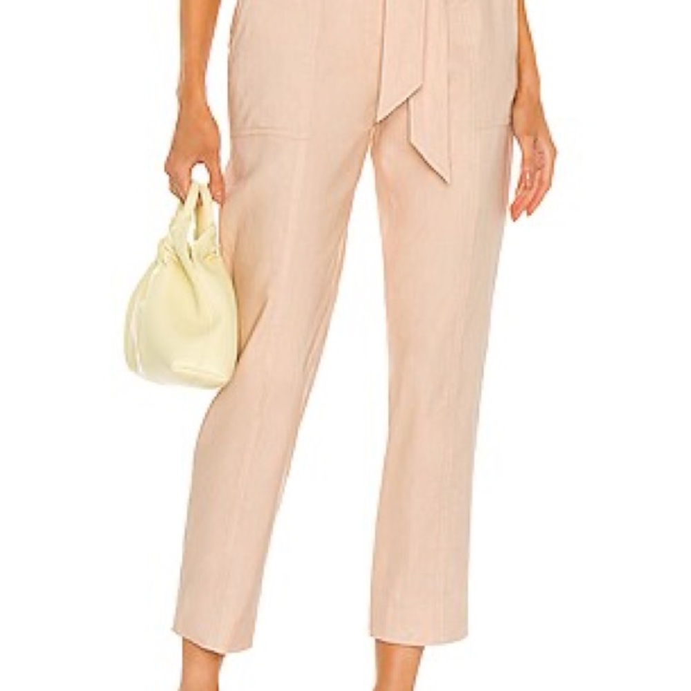 Jonathan Simkhai Blush Tie-Waist Cropped Pants Remington
